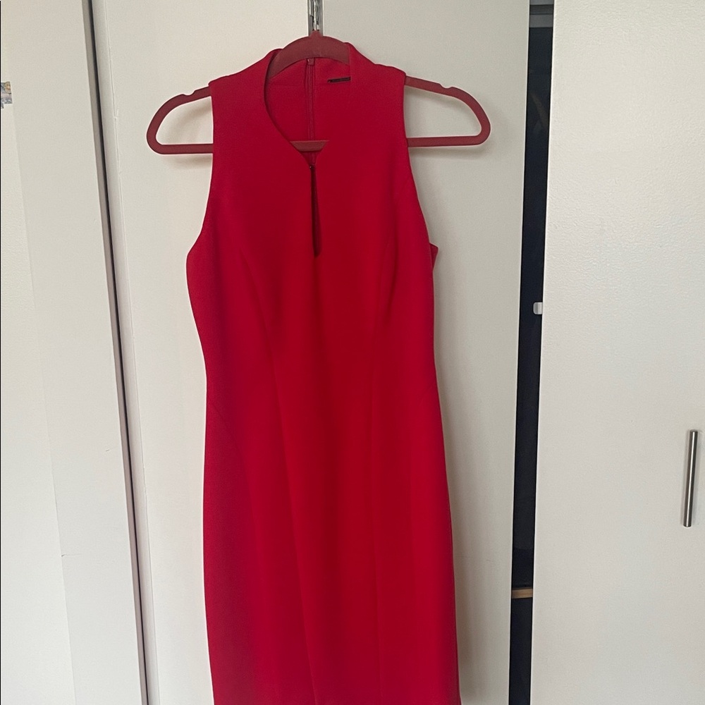 Elie Tahari Vibrant Red Midi Dress